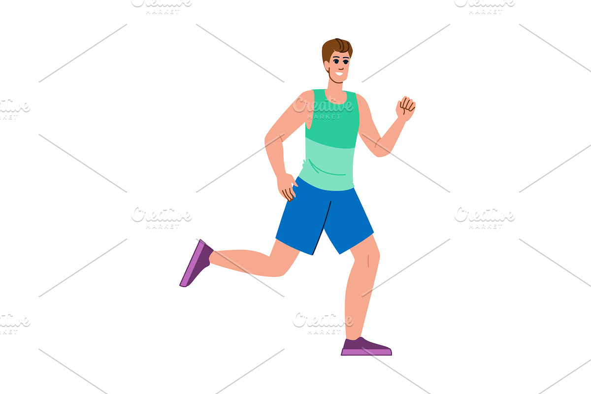 Young male athlete running, a Sport Illustration by pikepicture