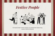 Festive People - vector illustration, a Person Illustration by Valerie (Thumbnail 1 of 7)