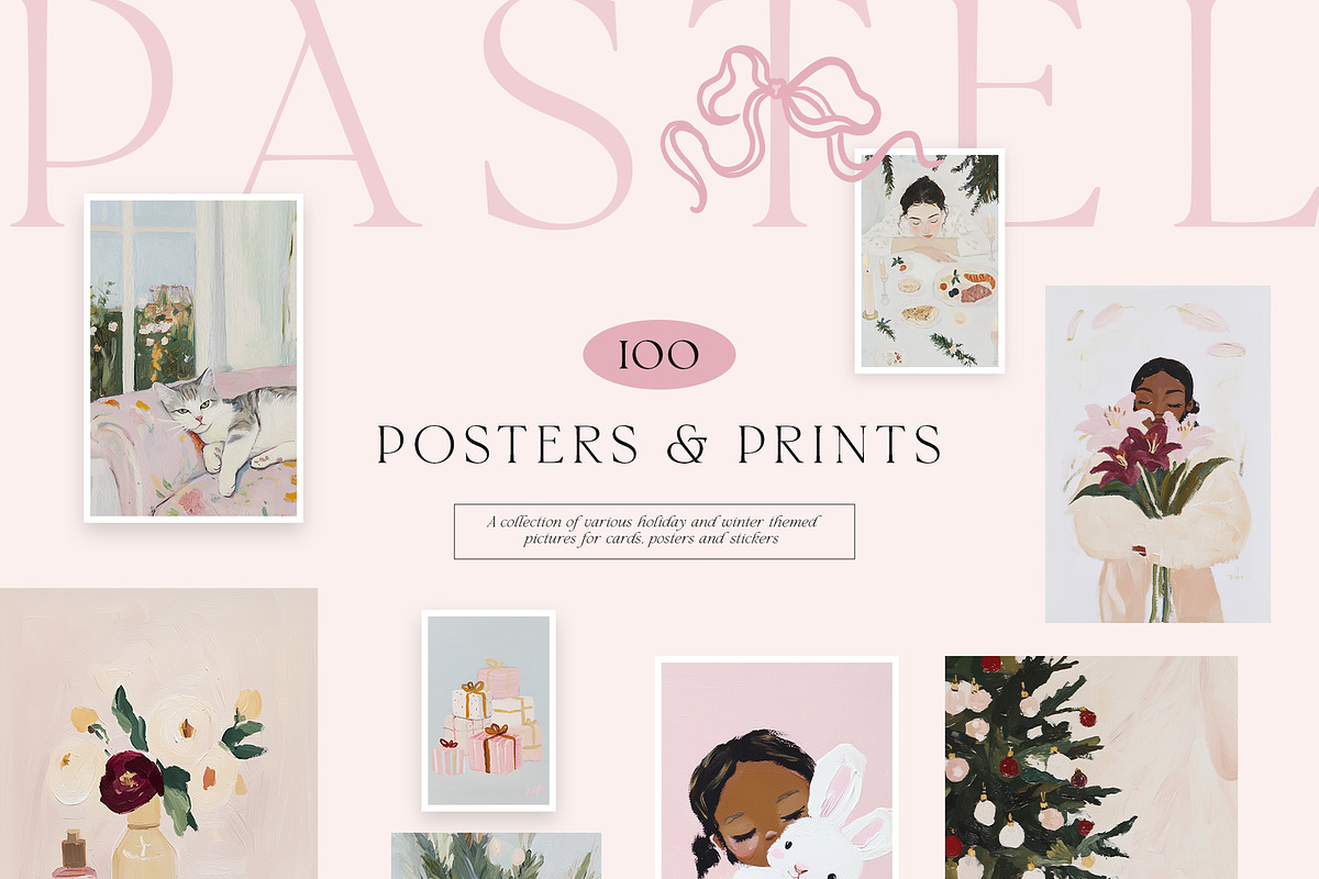 Pastel Christmas 100 Prints, a Background Graphic by Muse Artist (Photo 4 of 14)