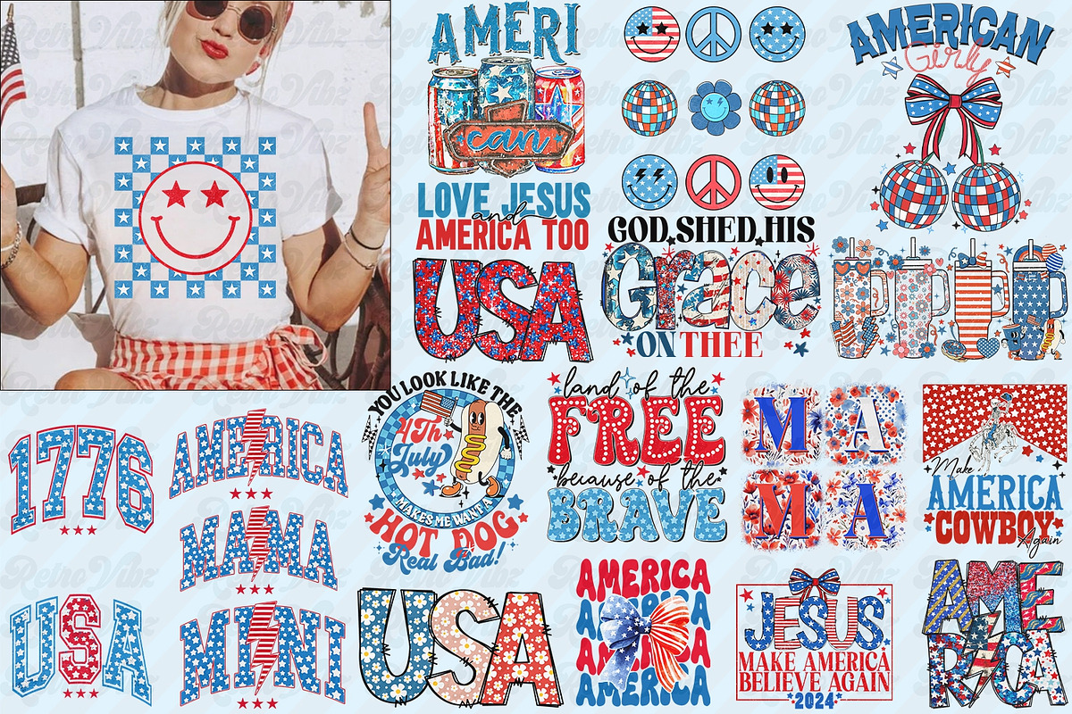 Retro 4th of July Sublimation Bundle, an Object Graphic by RETROVIBZDESIGNS (Photo 11 of 11)