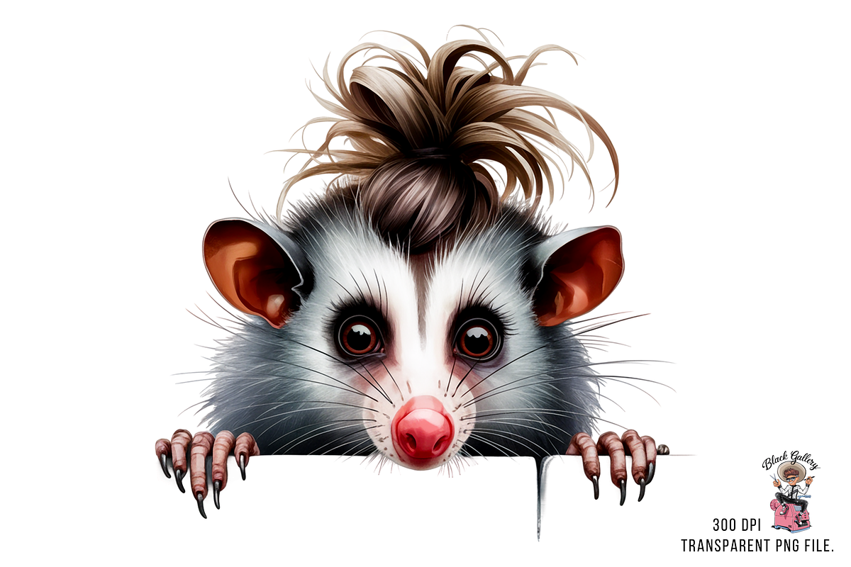 Cute Opossum PNG Clipart Bundle, a Graphic by Clipart Bloom (Photo 3 of 11)