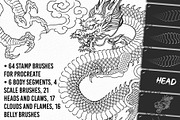 Japanese Dragon Kit for Procreate, a Brush Add-On by InkRef (Thumbnail 2 of 6)
