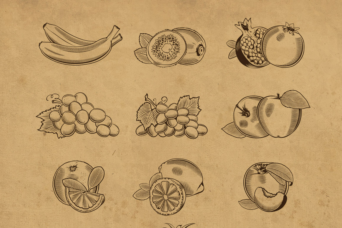 Vintage Fruits and Vegetables, an Object Graphic by ConceptCafe (Photo 6 of 7)