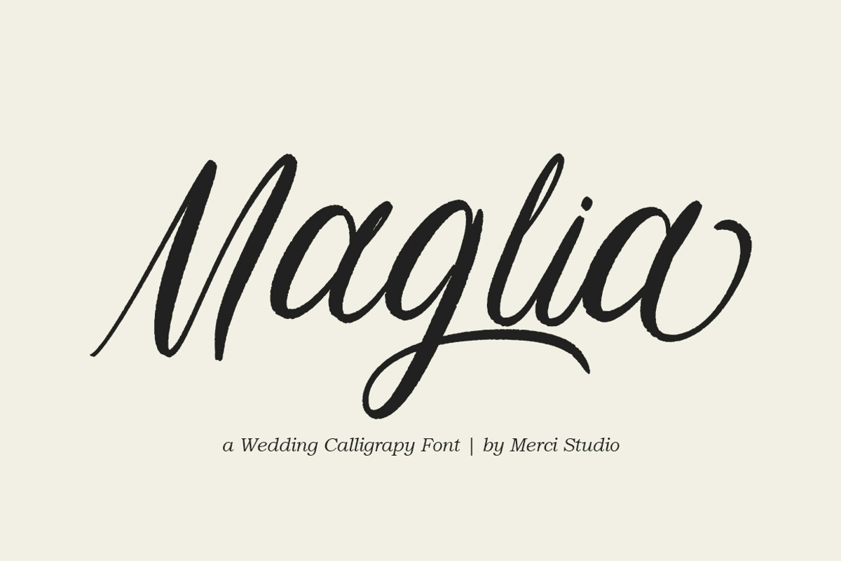 Maglia – Wedding Calligraphy Font, a Script Font by MERCI STUDIO (Photo 1 of 8)