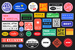 Sale Promo Stickers Collection, an Illustration by craftlove