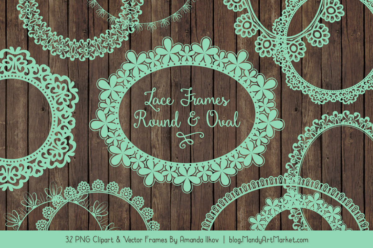 Mint Round Lace Frames, an Illustration by Amanda Ilkov (Photo 5 of 5)