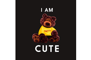 I Am Pretty Cute Brown Bear Doll