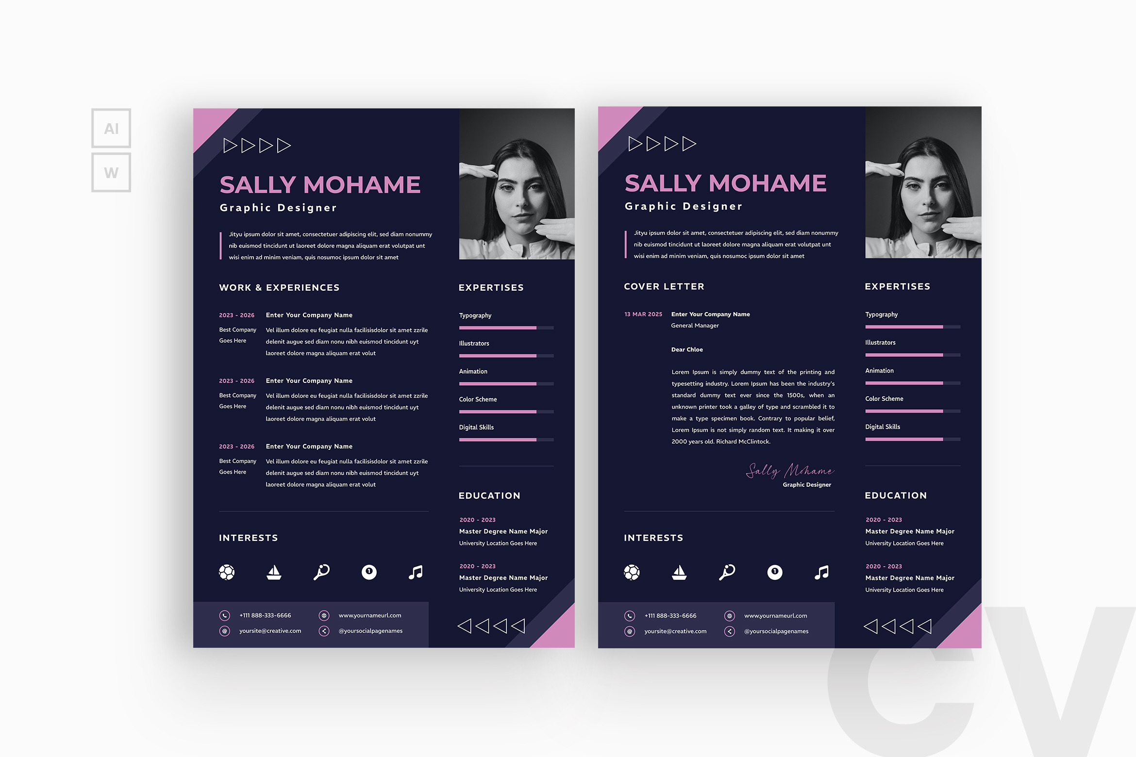 Colorful Graphics Resume, a Resume Template by iDoodle Studio
