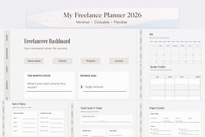 Freelancer Planner Canva Template, a Templates & Theme by ItsReksita Pattern