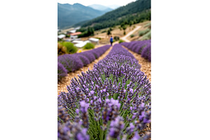 Vibrant lavender fields with, a Nature Photo by Lermont51