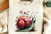 Whimsical Snail Watercolor Clipart, an Illustration by Dream Creation (Thumbnail 7 of 8)