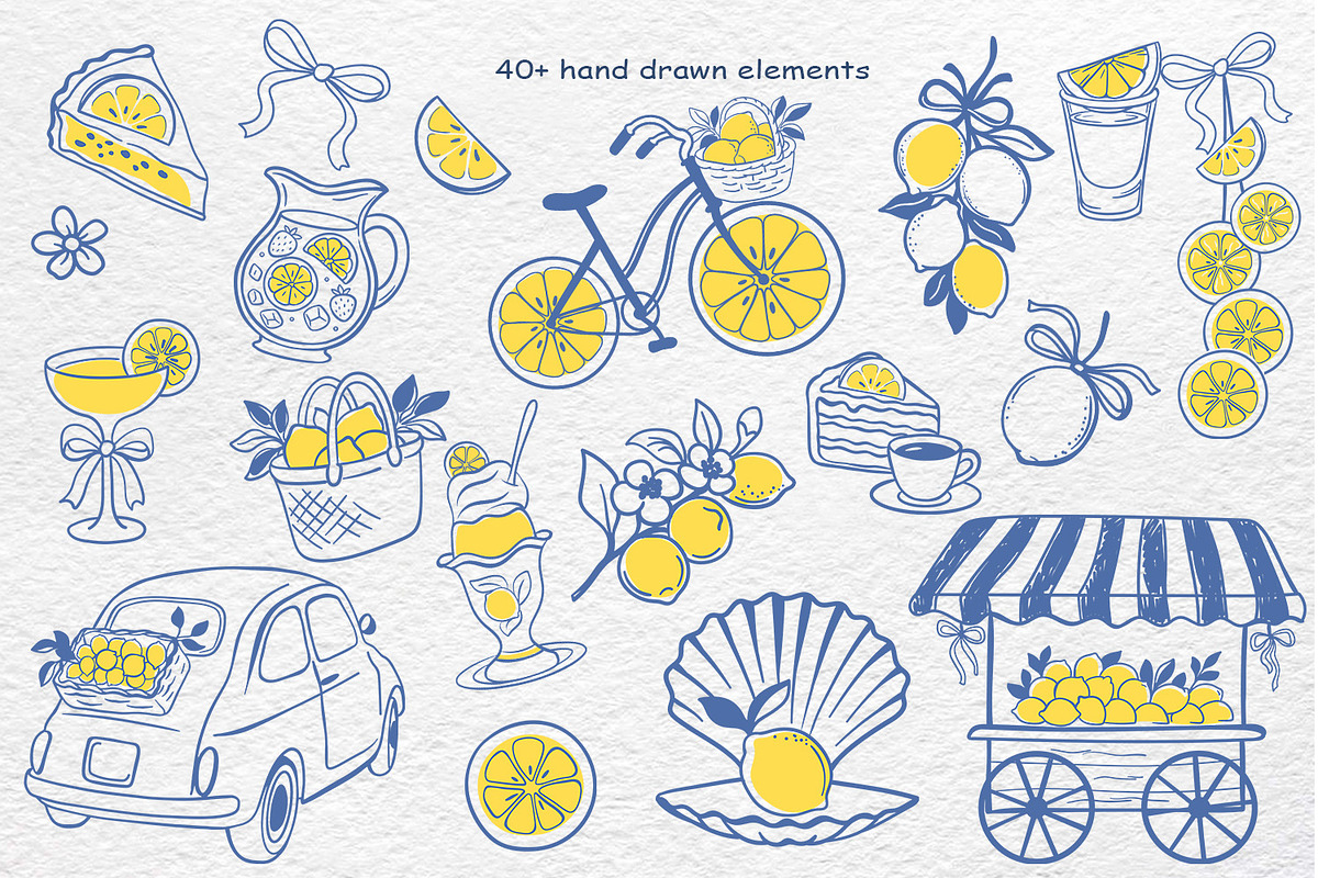 Lemon Vector Clipart Set, an Object Graphic by Watercolor dreams (Photo 2 of 5)