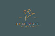 Honey Bee Side View Abstract Logo, a Branding & Logo Template by Signatoro (Thumbnail 1 of 2)