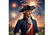 Patriot Man and American Flag 1776, a Person Illustration by Sharon Schwalbe (Thumbnail 4 of 4)