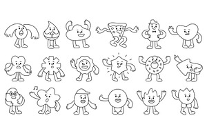 Cute Abstract Hand Drawn Characters