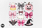 Cute Coquette Halloween Ghost PNG, a Seasonal Illustration by CraftArtStudio (Thumbnail 1 of 4)