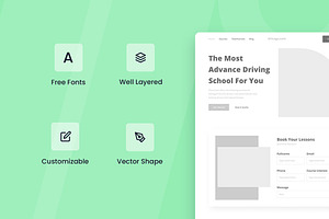 Driving School Wireframe Website