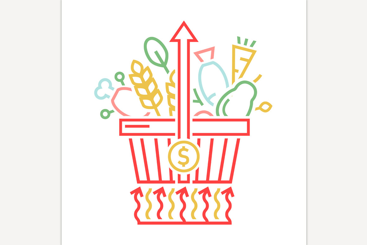 Heatinflation banner in outline, an Outline Icon by Anna's Shop