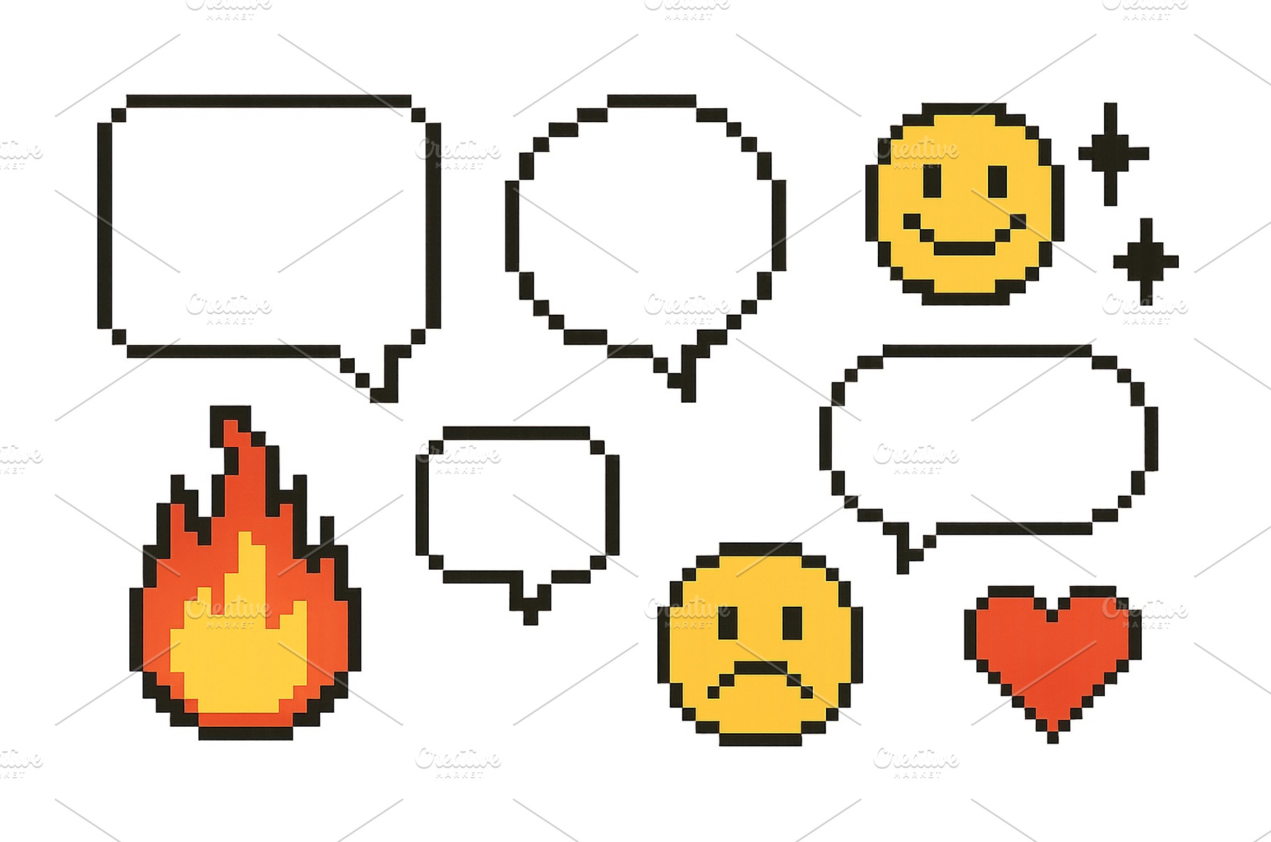 Colorful pixel art speech bubbles, an Arts & Entertainment Photo by ZinetroN