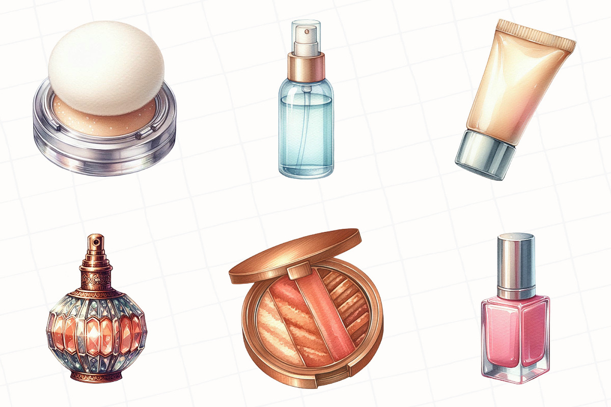 Watercolor Cosmetics Clipart, an Illustration by OK Design (Photo 4 of 5)