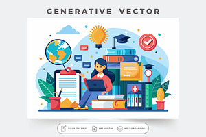 A young woman works diligently on a, a Graphic by SouravDesign