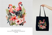 Watercolor Tropical Flamingos, an Animal Illustration by Vasmila (Thumbnail 6 of 9)