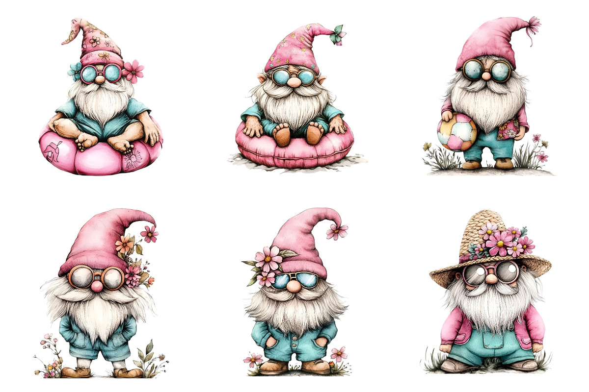 Whimsical summer old man clipart, an Illustration by SinaCreation (Photo 3 of 9)