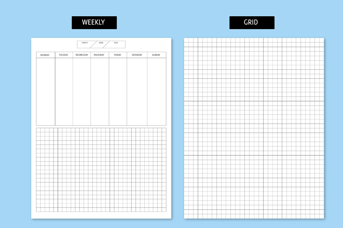 Minimal Bullet Journal Printable, a Stationery Template by Bella+Sophia Creative (Photo 3 of 5)