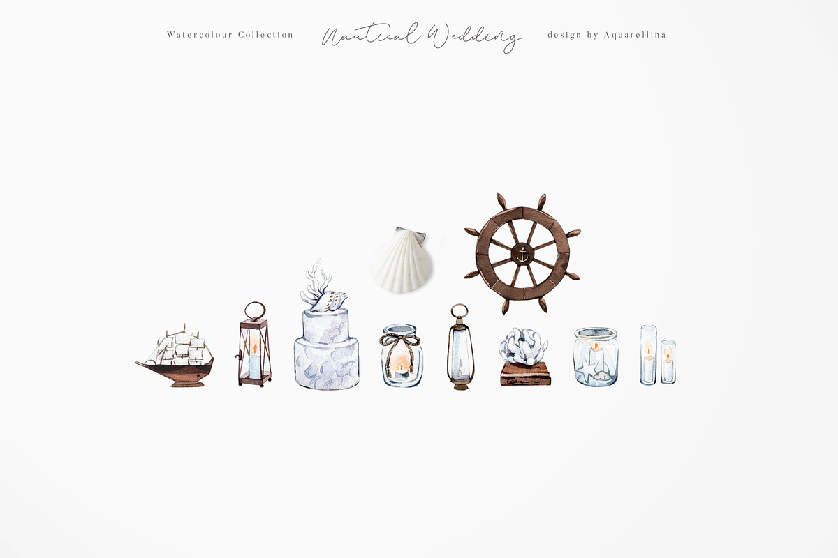 Nautical Beach Wedding Illustrations, a Decorative Illustration by Aquarellina (Photo 21 of 34)