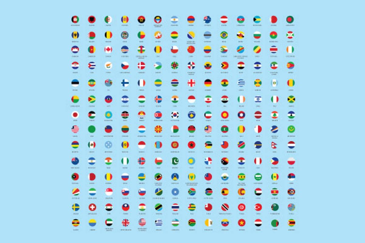 Flat World Flag (round & rectangle), an Illustration by Design Shop (Photo 4 of 5)