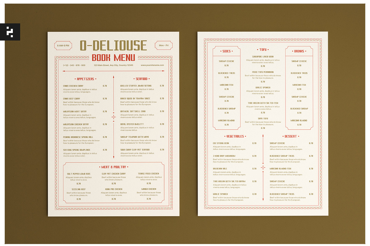 Simple Bistro Menu, a Stationery Template by Neermana (Photo 1 of 4)