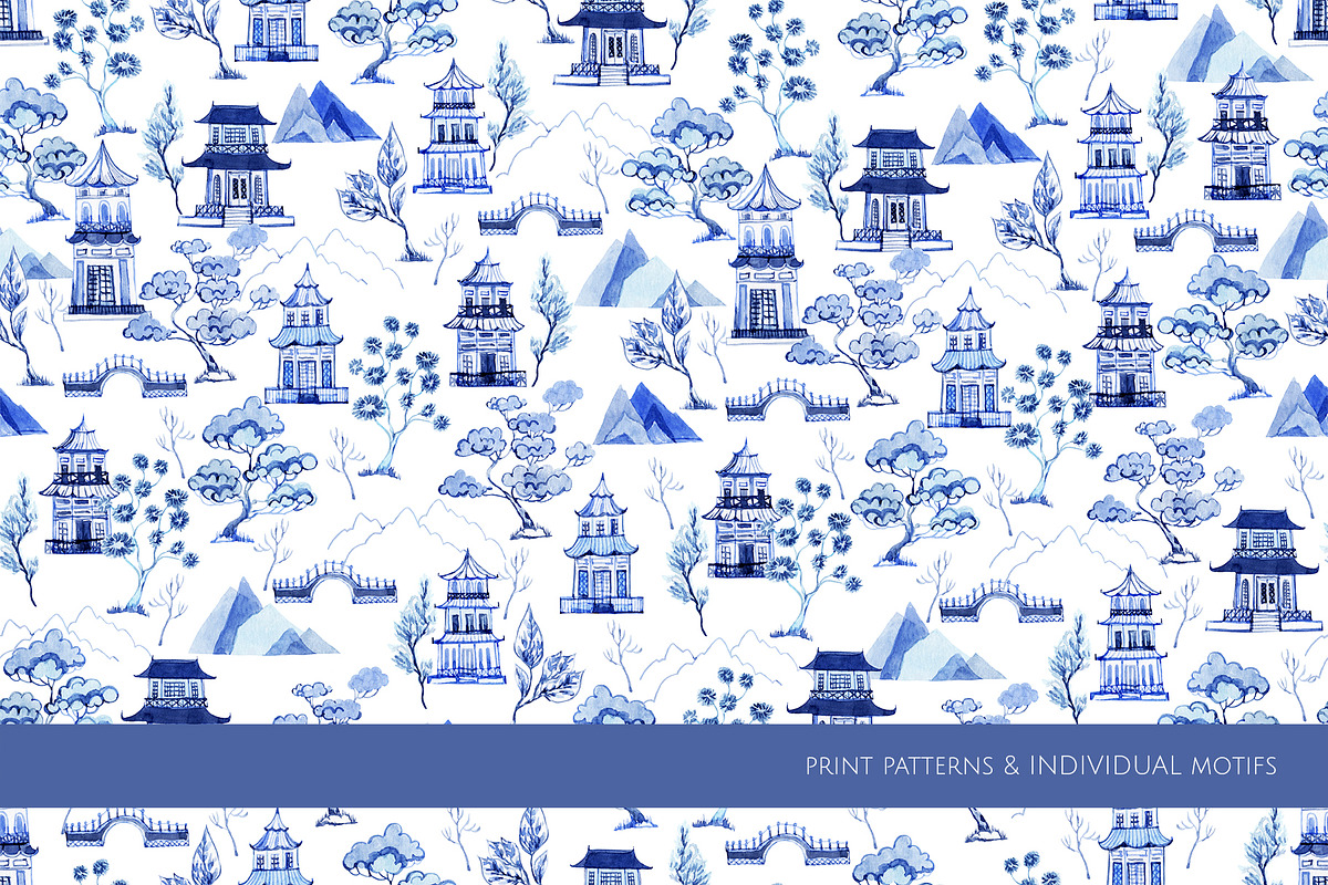 Chinoiserie Design-Pattern & motifs, a Pattern Graphic by HannaStudio (Photo 5 of 8)