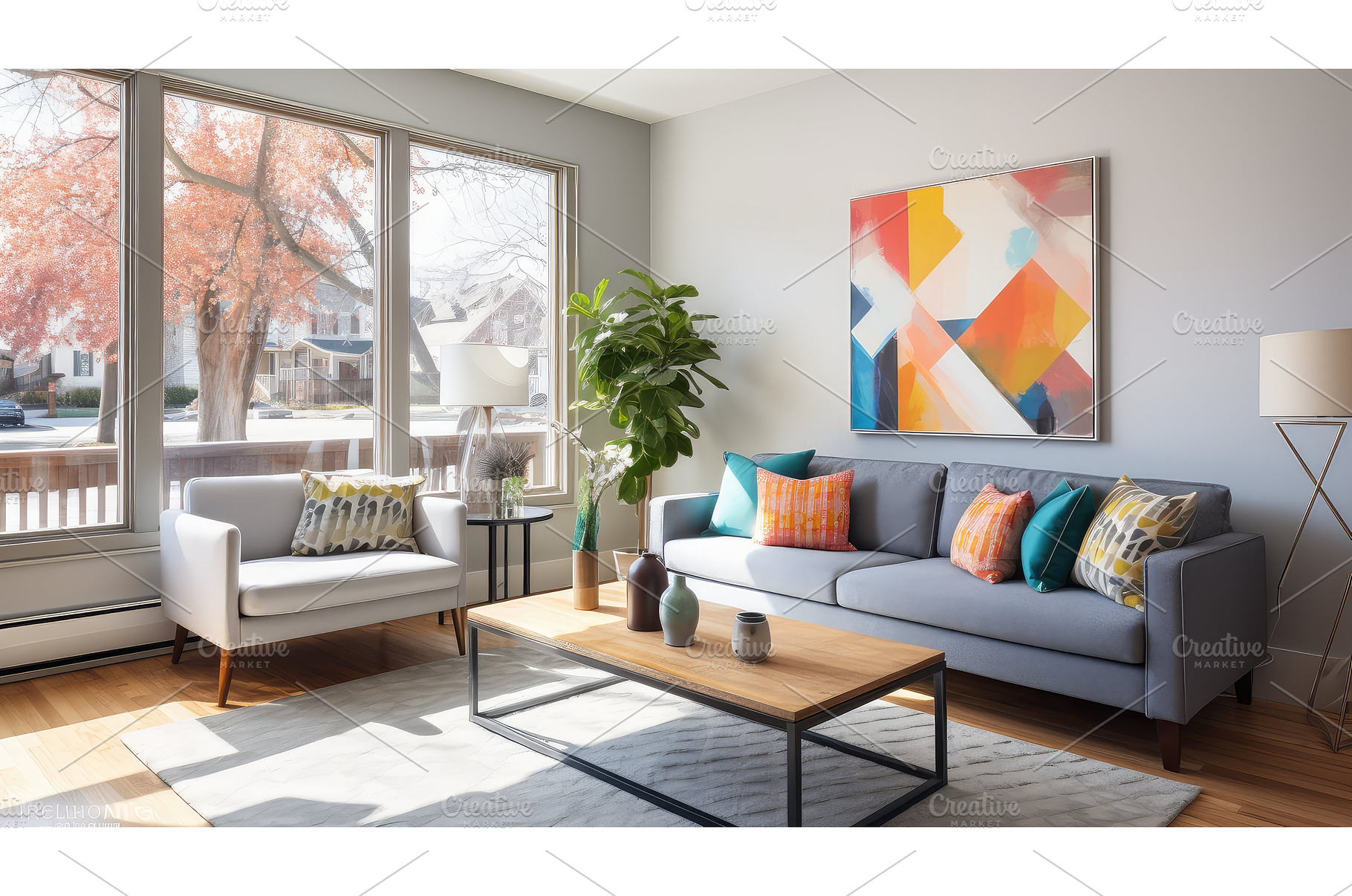 modern residential interior ai, a Background Photo by pikepicture