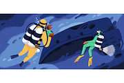 Divers swimming underwater, sea set, a Person Illustration by Good Studio (Thumbnail 4 of 5)