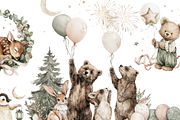 Happy New Year Clipart Animals PNG, a Decorative Illustration by Pati Paints (Thumbnail 1 of 11)