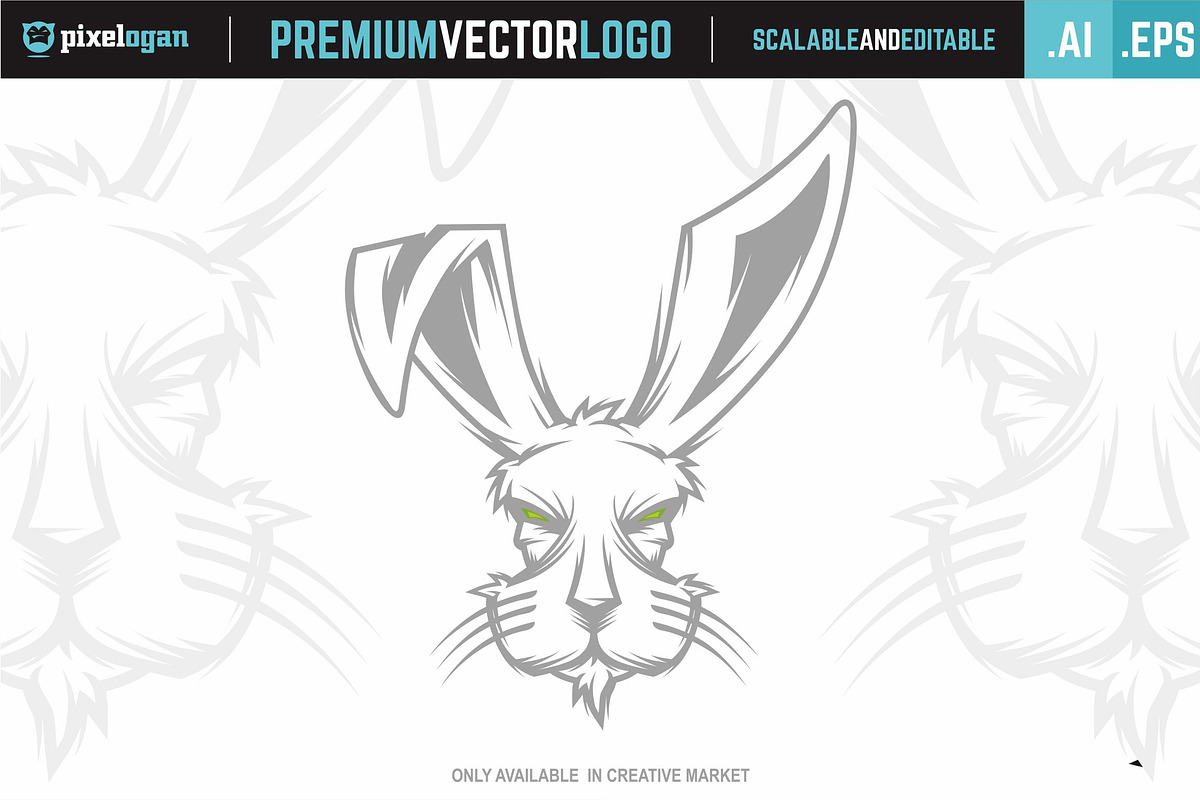 Rabbit Head Logo, a Branding & Logo Template by pixelogan (Photo 3 of 3)