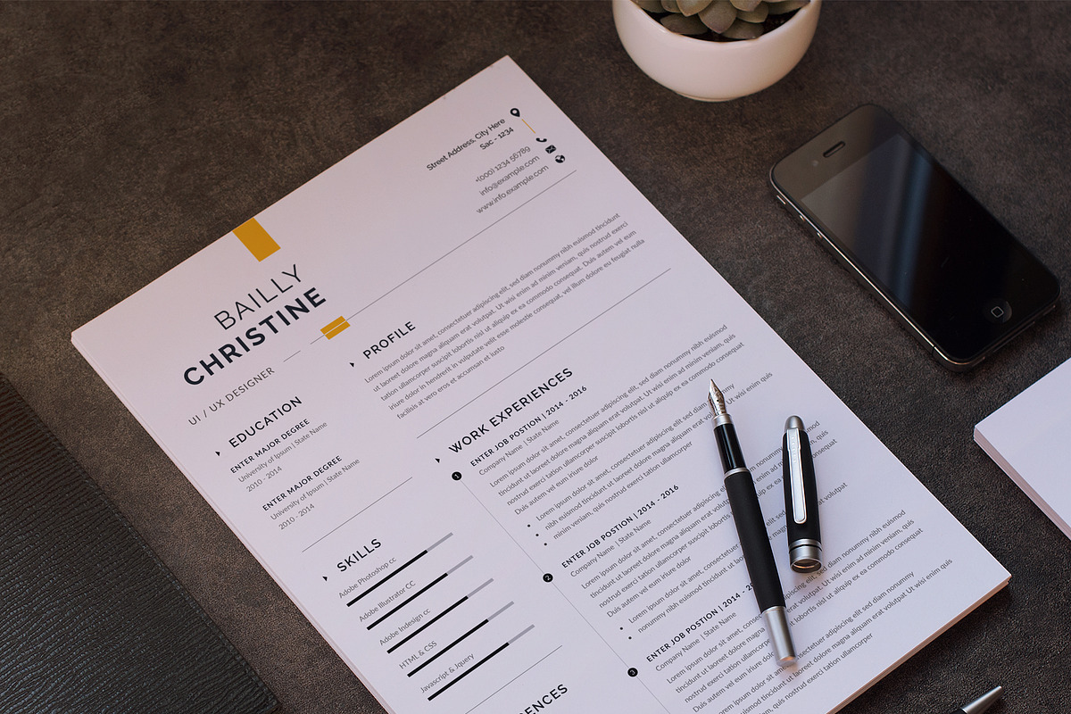 Minimal Resume / CV Template, a Resume Template by Aspect_Studio (Photo 4 of 4)