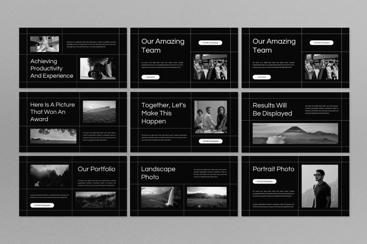 Black Portfolio Photography Keynote, a Presentation Template by graphicook (Photo 3 of 4)