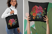 Ripened pomegranate and red roses, a Decorative Illustration by Matrioshka (Thumbnail 8 of 9)