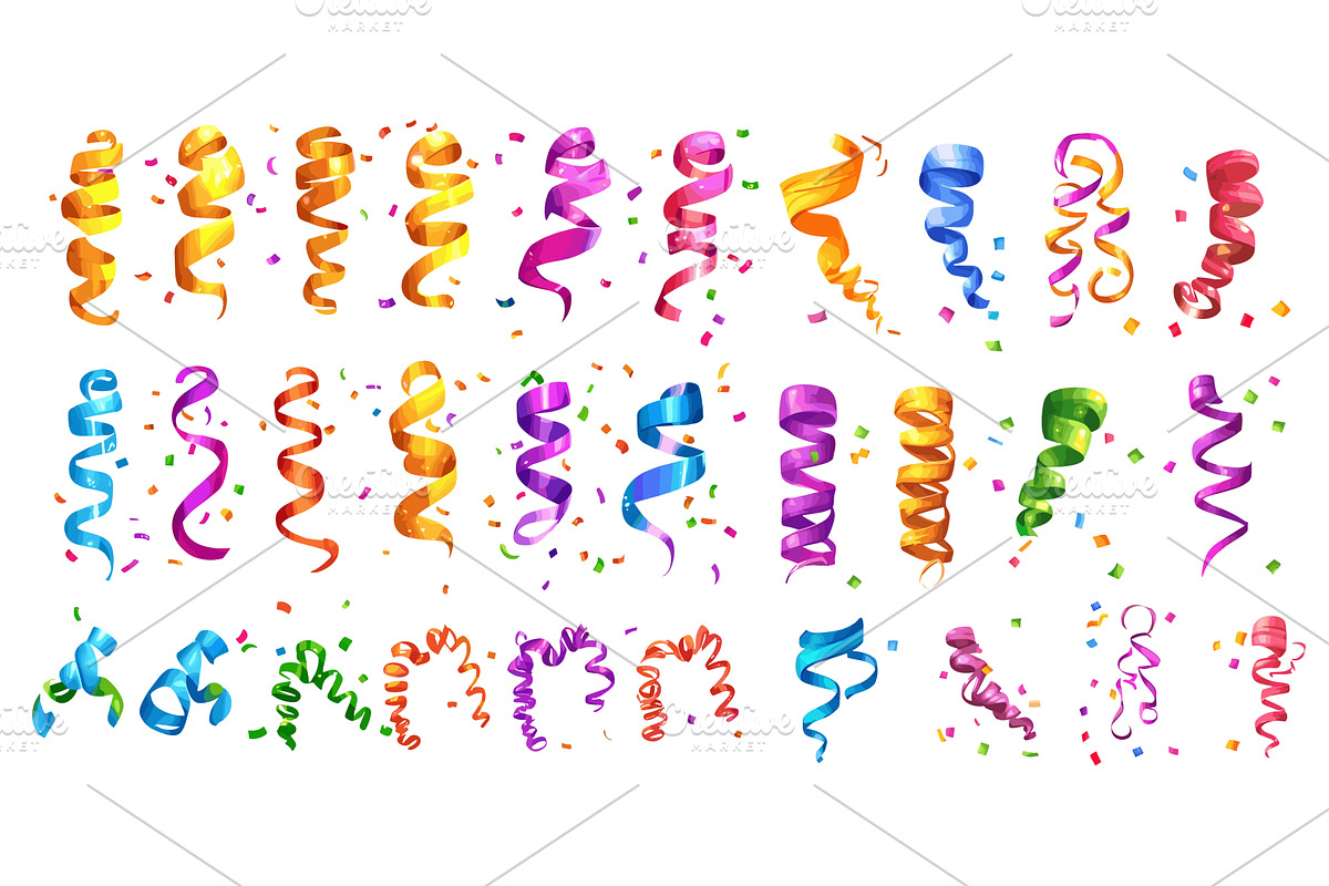 Cartoon falling confetti. Isolated, an Object Illustration by Stock-Smart-Start