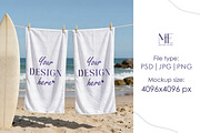 Beach Towels Mockup 30x60 Set, a Household Mockup by Mie Mockup Studio (Thumbnail 2 of 10)