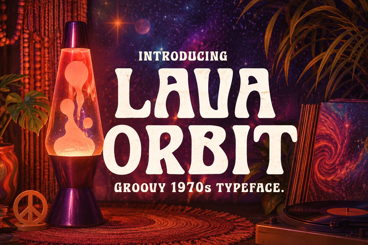 Lava Orbit - Surreal 1970s Typeface, a Sans Serif Font by HipFonts (Photo 1 of 10)