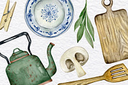 Rustic kitchen utensil Clipart, a Food Illustration by KathrineWatercolor (Thumbnail 3 of 6)