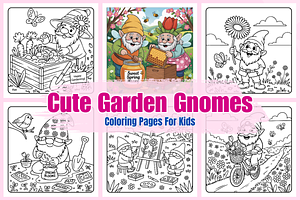 Cute Garden Gnomes Kids, a Decorative Illustration by Coco Bloom