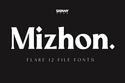 Mizhon Flare | 12 Fonts, a Serif Font by Skinny Type (Thumbnail 1 of 8)