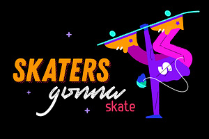 Neon Skaters Set