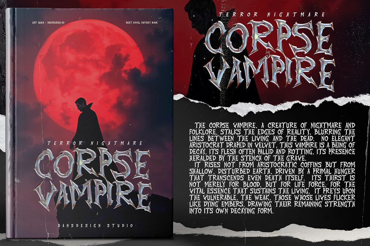 Novocane – Horror Metal Display Font, a Blackletter Font by dansdesign (Photo 11 of 12)
