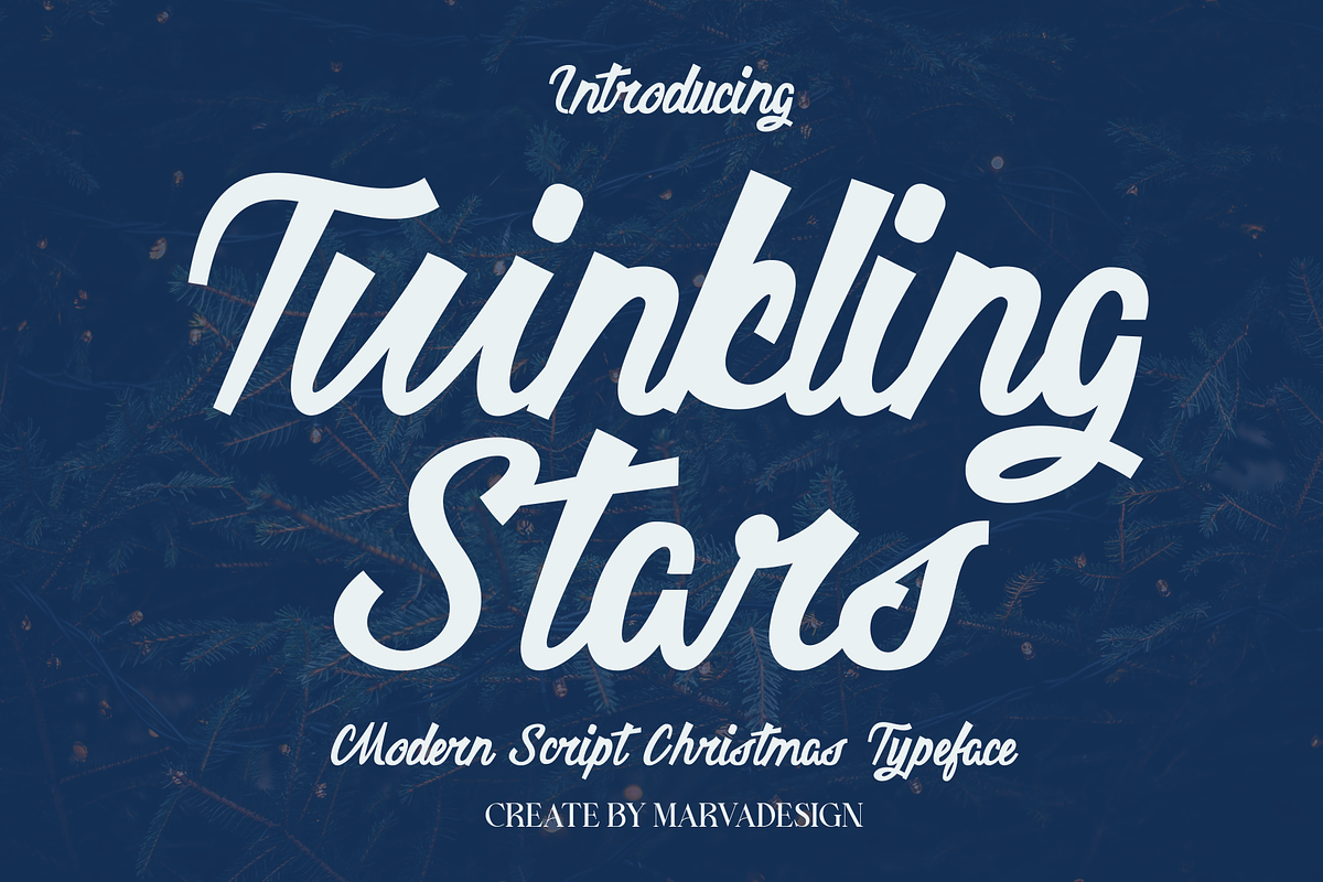 Twinkling Stars - A Modern Script Ch, a Script Font by Marvadesign (Photo 2 of 6)