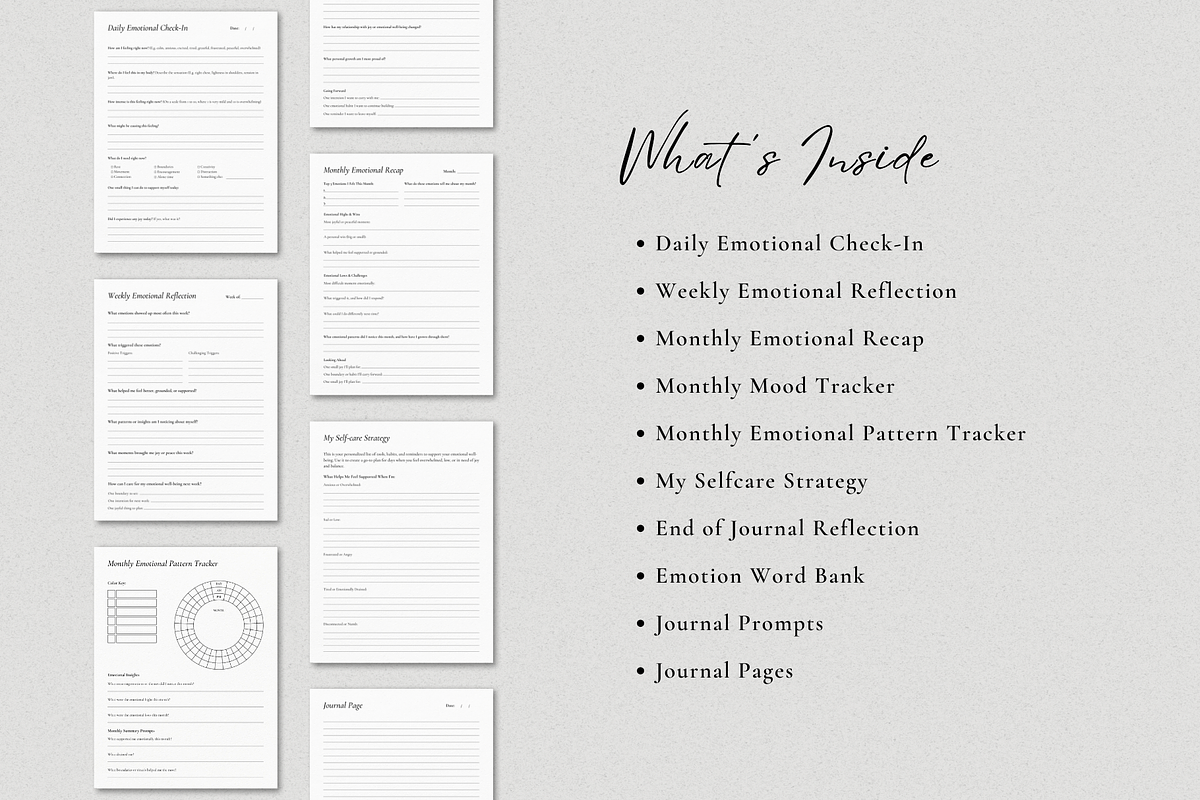 Emotional Check In Journal Bundle, a Templates & Theme by The Chaos Project (Photo 2 of 6)