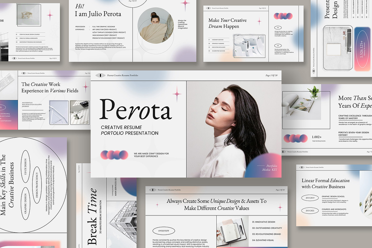 Perota Creative Resume Google Slides, a Presentation Template by kerismaker (Photo 1 of 10)